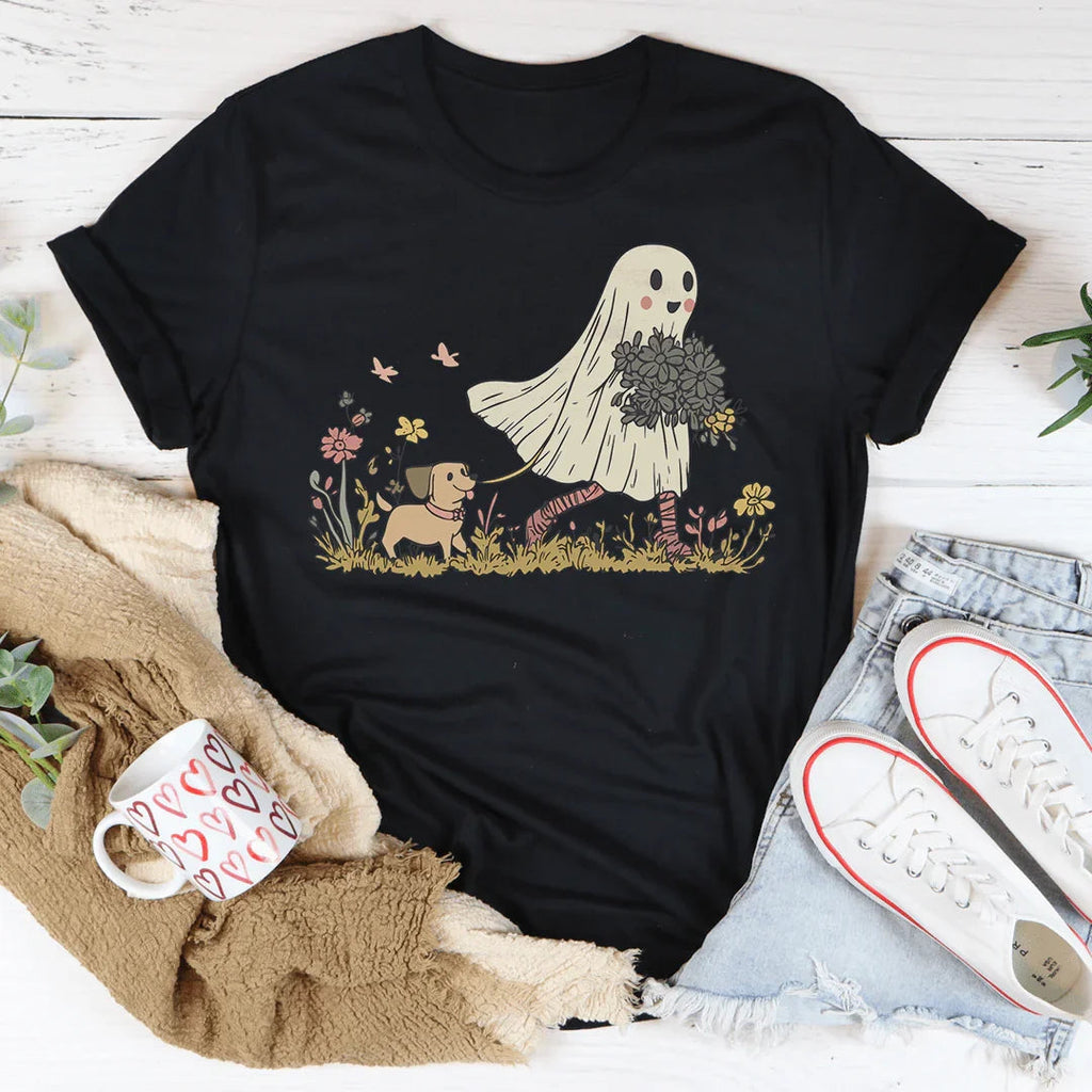 Dog Ghost Mom Tee Peachy Sunday