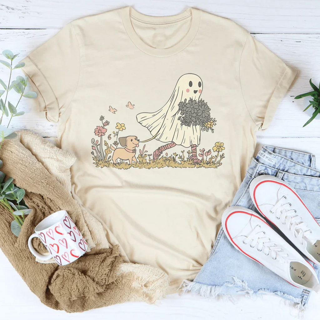 Dog Ghost Mom Tee Peachy Sunday