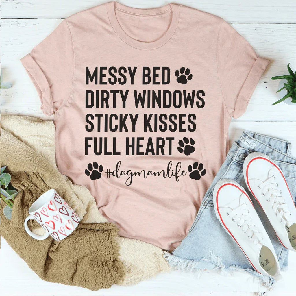 Dog Mom Life Tee Peachy Sunday