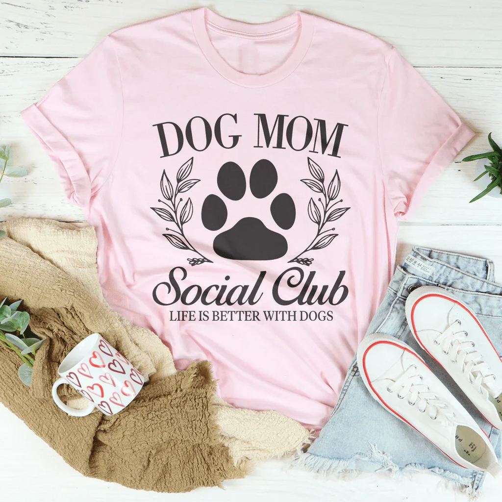 Dog Mom Social Club Tee Peachy Sunday