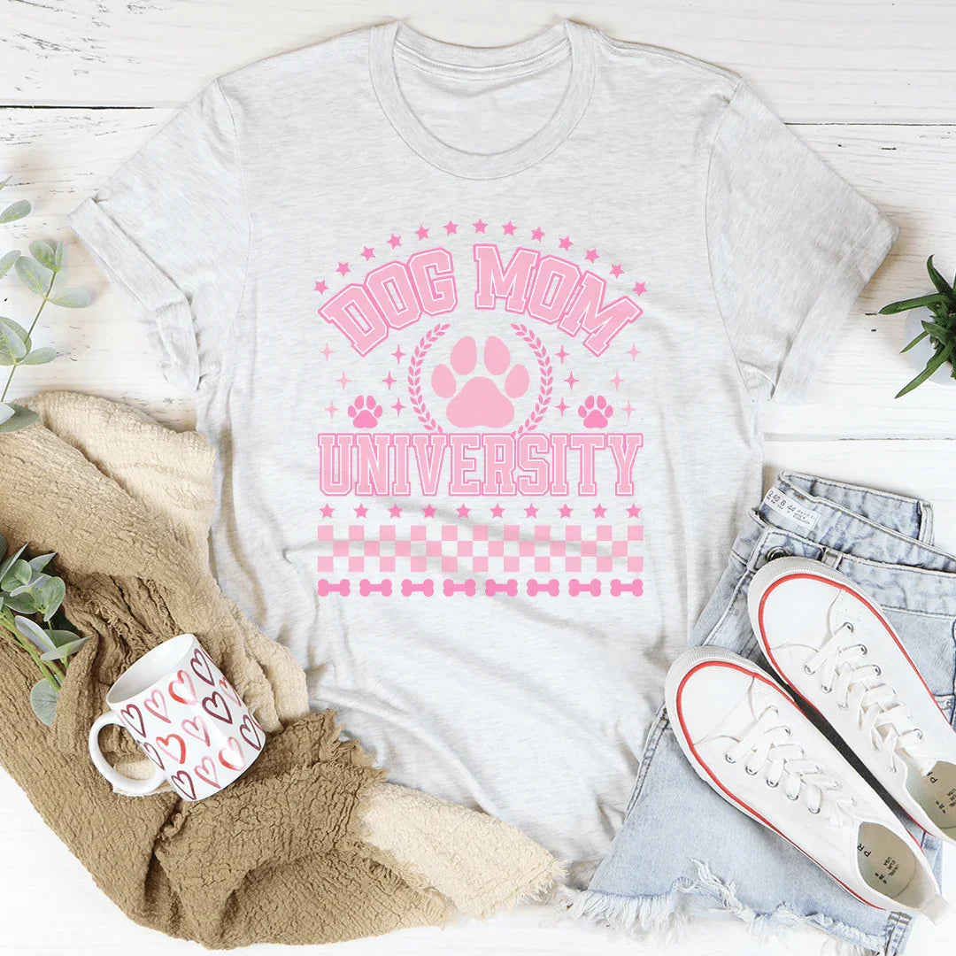 Dog Mom University Tee Peachy Sunday