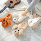 Dog Slippers Women Winter Warm Soft Plush Shoes Men Couples Slippers For Home Indoor Bedroom Fluffy Furry Memory Foam Cross Band Slip On Indoor Outdoor Slippers