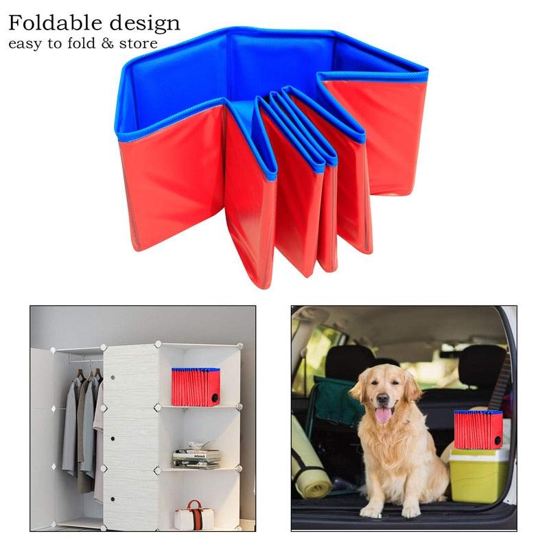 Dog Swimming Pool Foldable Pet Bath Swimming Tub Bathtub Pet Collapsible Bathing Pool for Dogs Cats Kids Big Size Bathing Pool Pet Pool Bathing Tub Outdoor Swimming Pool for Large Small Dogs Stevvex