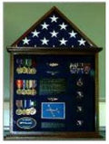 Flag Case, Flag and Badge display cases, 5'x8' flag The Military Gift Store
