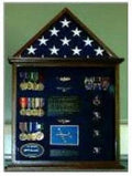 Flag Case, Flag and Badge display cases with Flag Mounting The Military Gift Store