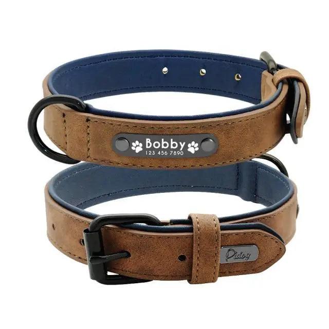 Dogs Collars Personalized Padded Collar Leather Dog Walking Leash For Small Medium Large Dogs Dog Collar and Leash Dog Collar and Leash Leather Padded Dogs Collars Lead Rope Stevvex