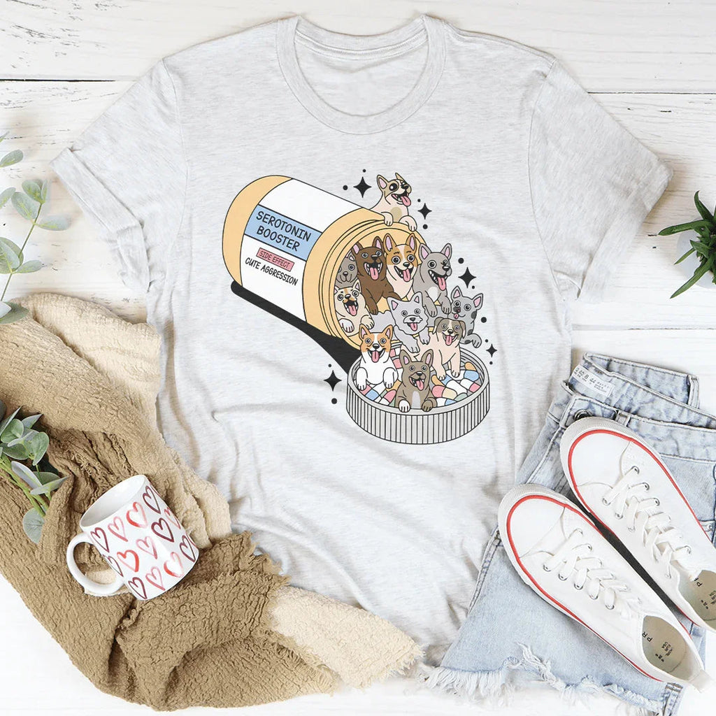 Dogs Happy Pills Tee Peachy Sunday