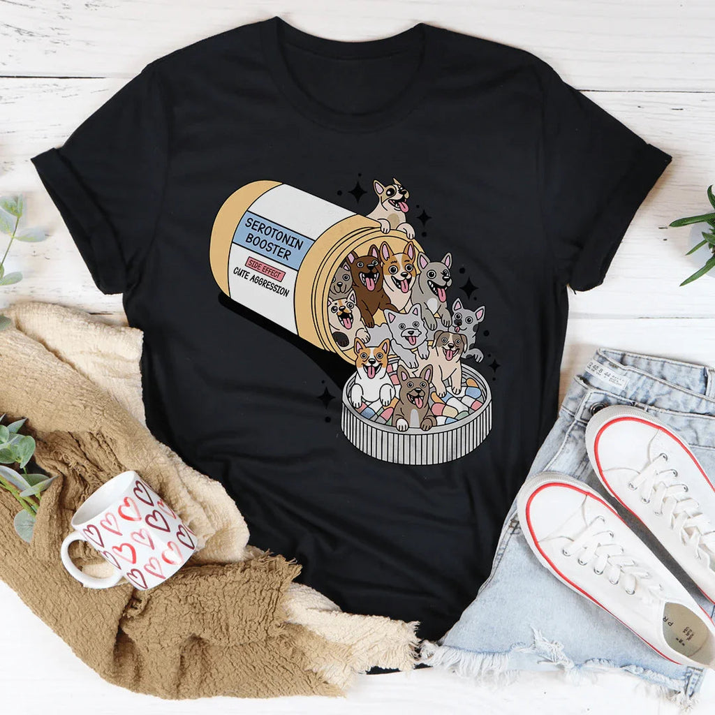 Dogs Happy Pills Tee Peachy Sunday
