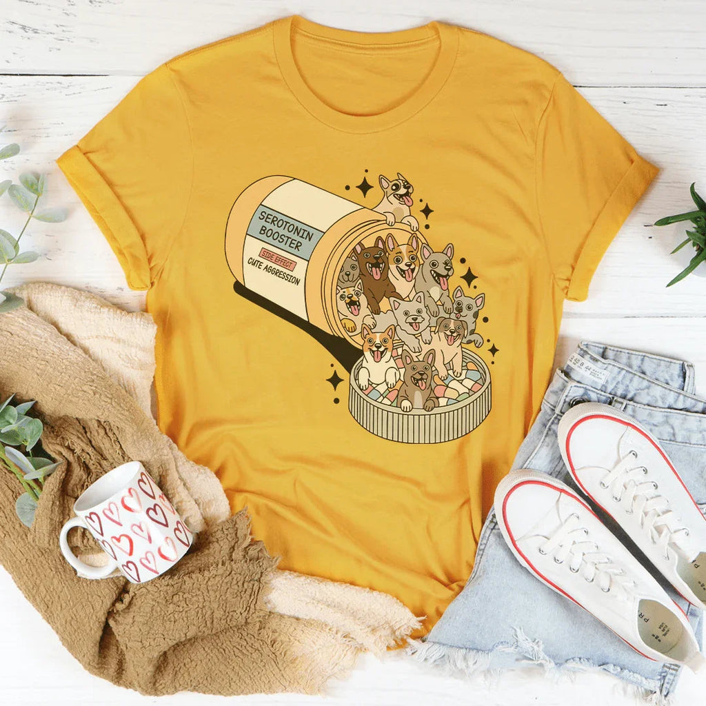 Dogs Happy Pills Tee Peachy Sunday