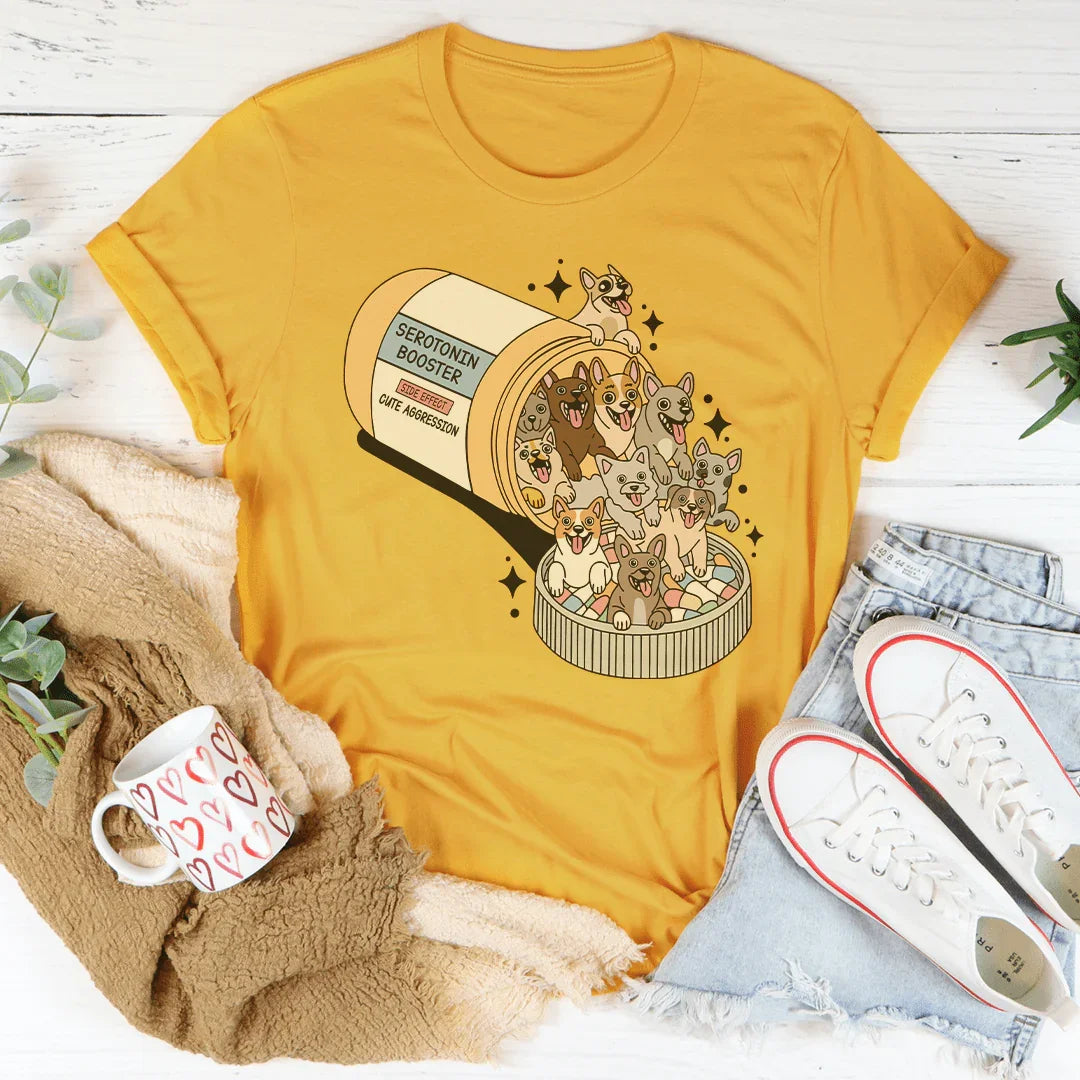 Dogs Happy Pills Tee Peachy Sunday