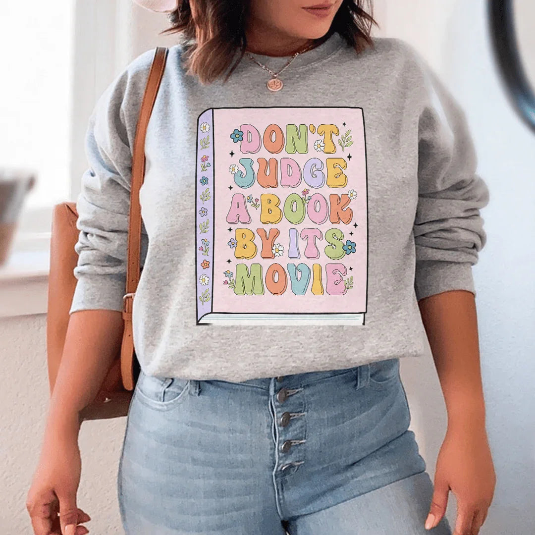 Don't Judge A Book Sweatshirt Peachy Sunday