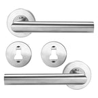 Door Handle Set Stainless Steel Lock Interior Home Door Handle Lock Durable Adjustable Latch Door Handle Lever With Modern Contemporary Slim Round Design For Home Bedroom Bathroom Stevvex