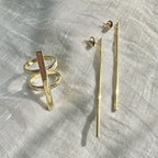 Double Band Bombshell Ring Recycled Brass Bullet Casing Statement Ring BandsCo Straps