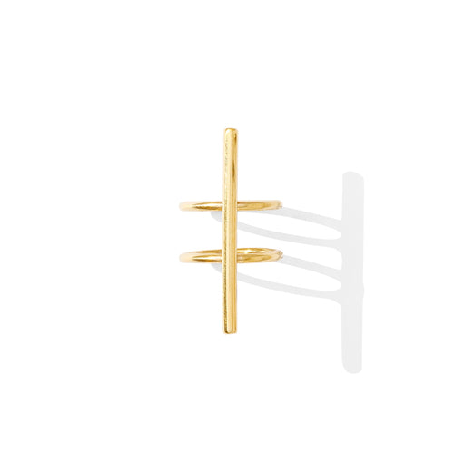 Double Band Bombshell Ring Recycled Brass Bullet Casing Statement Ring BandsCo Straps
