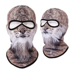 Double Eye Hole Animal Head Hat Horror Role-Playing Full Face Mask Riding Hunting Balaclava Sweat-Absorbent And Breathable Scarf Dustproof Headgear Unisex Cycling Equipment Racing Breather Mask Tactical Airsoft Cap Scarf Mask Ski Hat Spring Summer For Men Stevvex