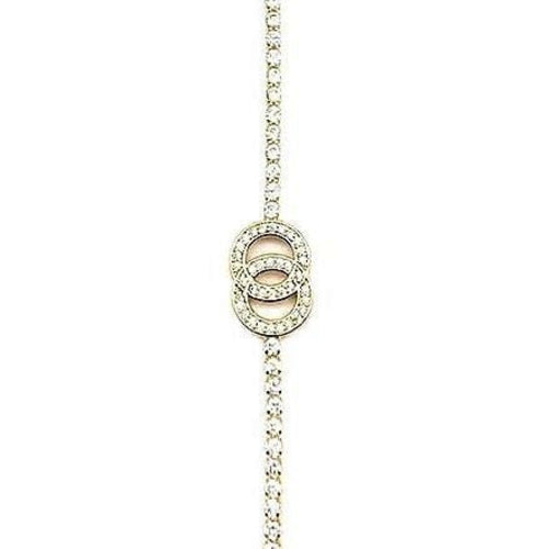 Double O Rhinestone Tennis Bracelet For Women Elegant