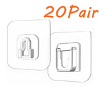 Double-Sided Adhesive Wall Hooks Hanger Strong Transparent Hooks Suction Cup Sucker Wall Storage Holder For Kitchen Bath Bathroom Kitchen Heavy Duty Self Adhesive Hooks Stevvex