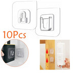 Double-Sided Adhesive Wall Hooks Hanger Strong Transparent Hooks Suction Cup Sucker Wall Storage Holder For Kitchen Bath Bathroom Kitchen Heavy Duty Self Adhesive Hooks Stevvex