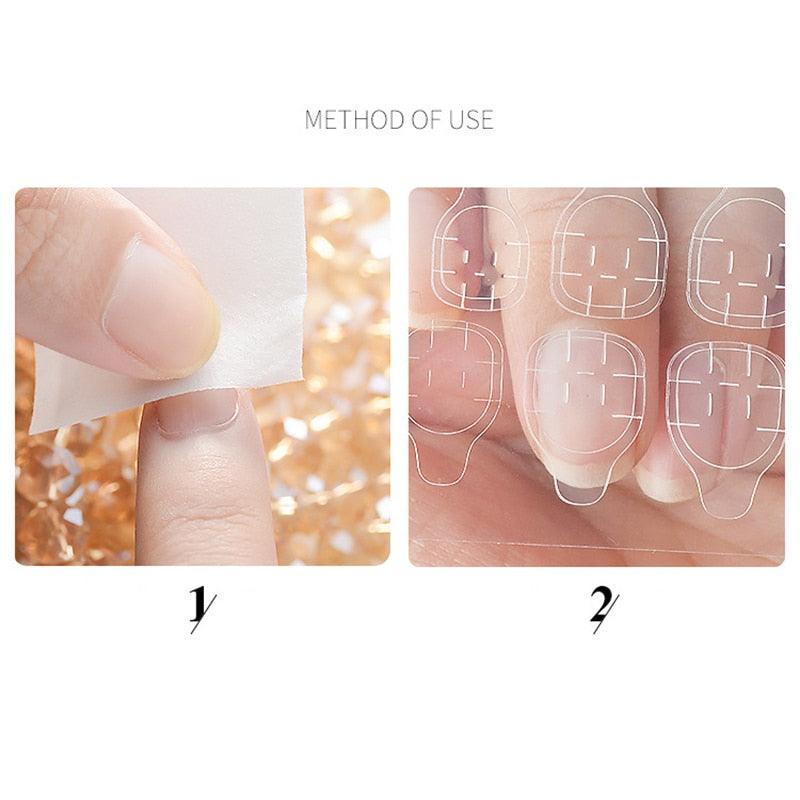Double Sided False Nail Art Adhesive Tape Glue Sticker Tips Fake Nail Acrylic Manicure Gel Makeup Tool  Self Adhesive Nail Glue Sticker for False Nail Tips Waterproof Breathable Jelly Gel Nail Tape Glue Stickers for False Nails Tips Stevvex