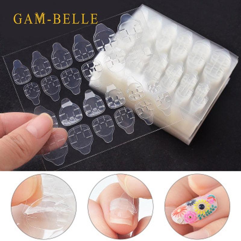 Double Sided False Nail Art Adhesive Tape Glue Sticker Tips Fake Nail Acrylic Manicure Gel Makeup Tool  Self Adhesive Nail Glue Sticker for False Nail Tips Waterproof Breathable Jelly Gel Nail Tape Glue Stickers for False Nails Tips Stevvex