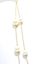 Double Strand Pearl Necklace Faith Pendant Layered Gold