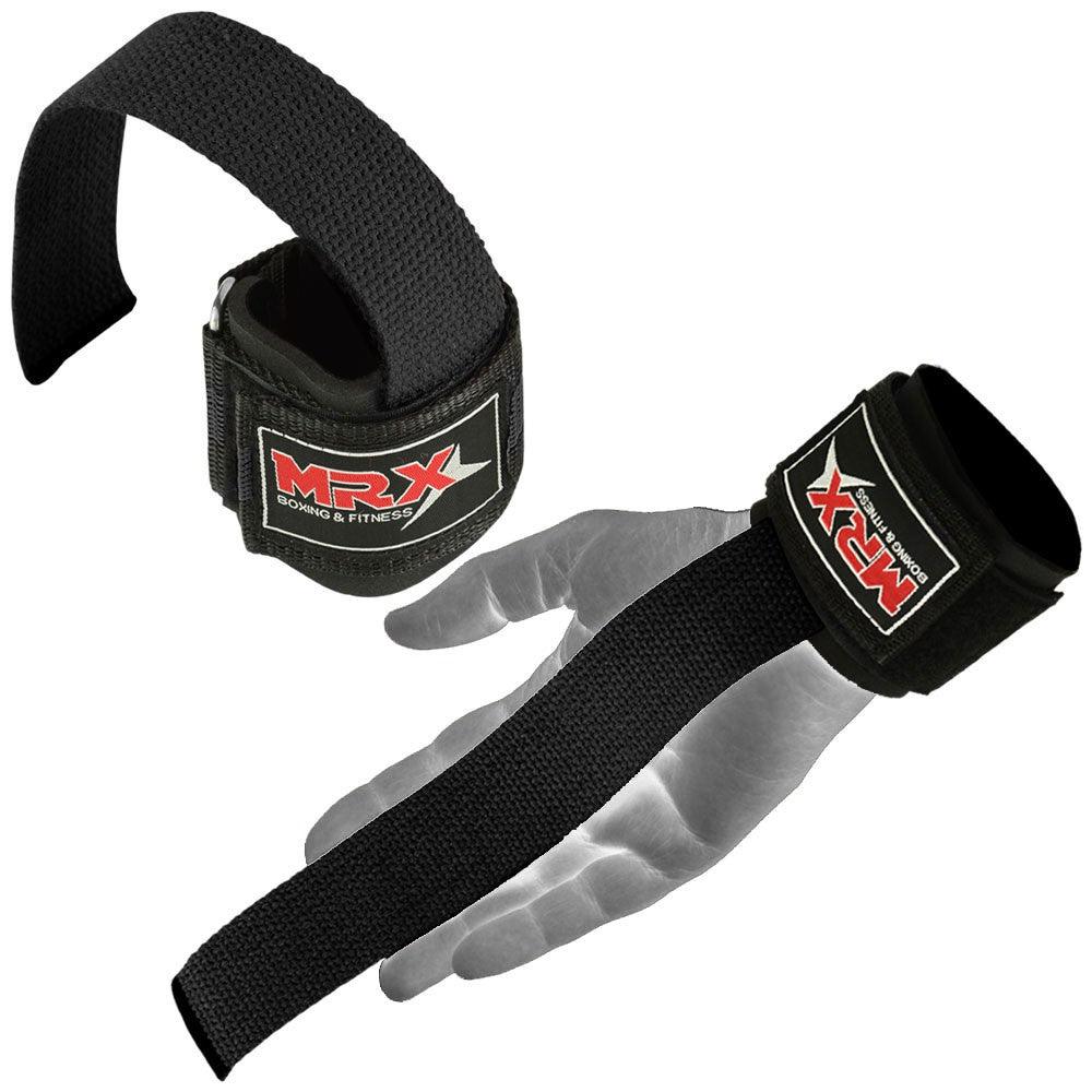 MRX Weight Lifting Bar Straps With Wrist Support Wraps Heavy Duty Bodybuilding Workout Gym Padded Strap Pair - SJB-DIAMOND ELITES