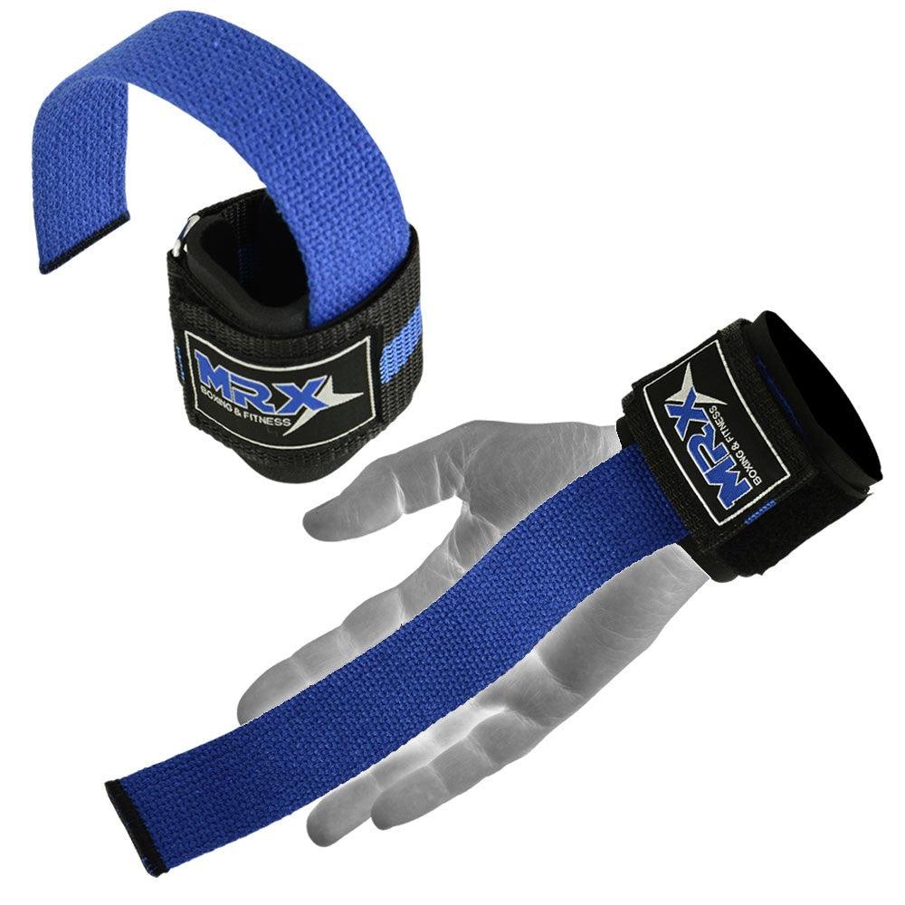 MRX Weight Lifting Bar Straps With Wrist Support Wraps Heavy Duty Bodybuilding Workout Gym Padded Strap Pair - SJB-DIAMOND ELITES