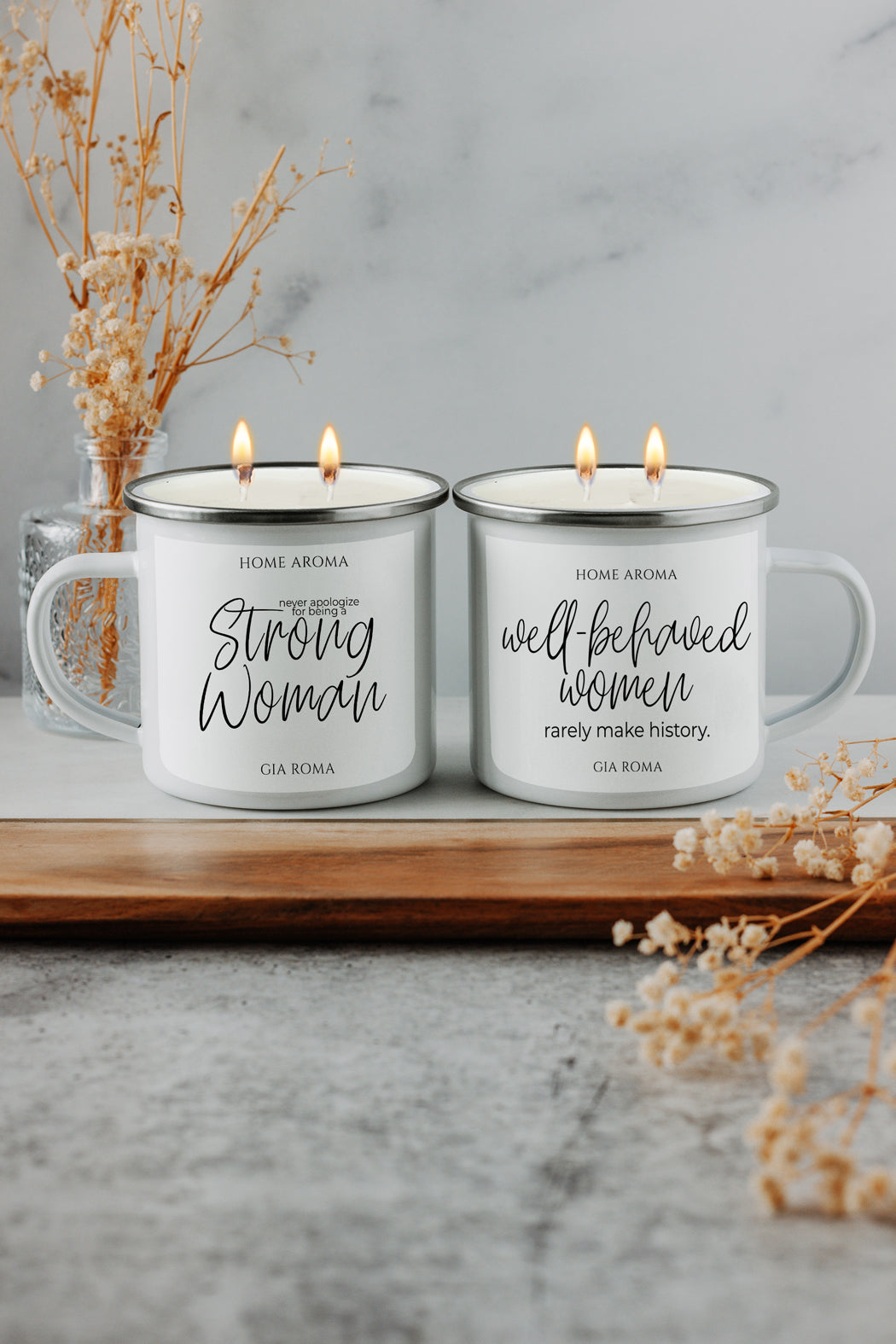 Mothers Day Candle Mug 16oz Reusable Metal Candle Soy Gift BandsCo Straps