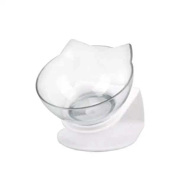 Double Transparent Non-slip Food Bowl With Protection For Cats Modern Kitten Food Bowl Pet Accessories Stevvex