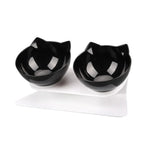 Double Transparent Non-slip Food Bowl With Protection For Cats Modern Kitten Food Bowl Pet Accessories Stevvex