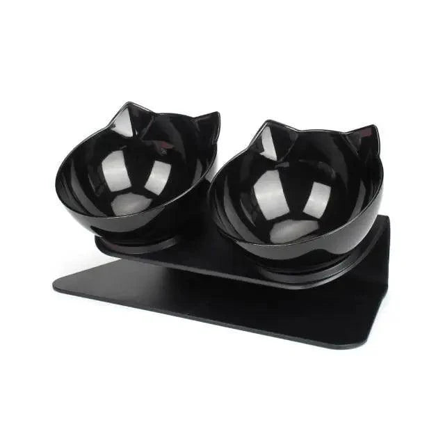 Double Transparent Non-slip Food Bowl With Protection For Cats Modern Kitten Food Bowl Pet Accessories Stevvex
