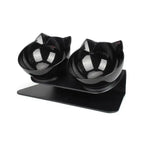 Double Transparent Non-slip Food Bowl With Protection For Cats Modern Kitten Food Bowl Pet Accessories Stevvex