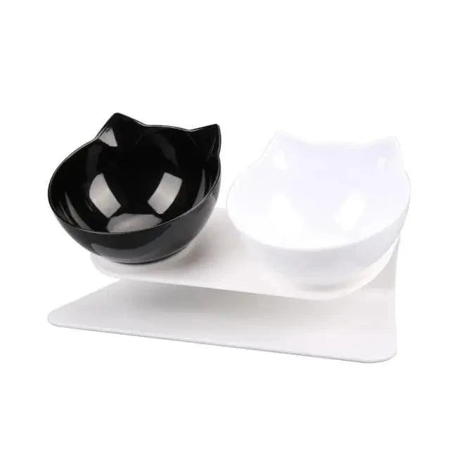 Double Transparent Non-slip Food Bowl With Protection For Cats Modern Kitten Food Bowl Pet Accessories Stevvex