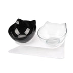 Double Transparent Non-slip Food Bowl With Protection For Cats Modern Kitten Food Bowl Pet Accessories Stevvex