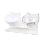 Double Transparent Non-slip Food Bowl With Protection For Cats Modern Kitten Food Bowl Pet Accessories Stevvex