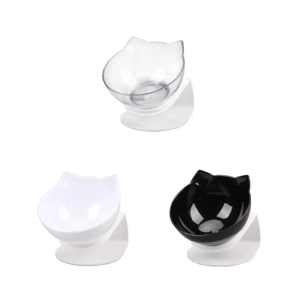 Double Transparent Non-slip Food Bowl With Protection For Cats Modern Kitten Food Bowl Pet Accessories Stevvex