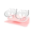 Double Transparent Non-slip Food Bowl With Protection For Cats Modern Kitten Food Bowl Pet Accessories Stevvex