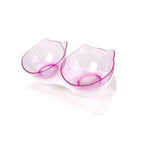 Double Transparent Non-slip Food Bowl With Protection For Cats Modern Kitten Food Bowl Pet Accessories Stevvex
