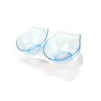 Double Transparent Non-slip Food Bowl With Protection For Cats Modern Kitten Food Bowl Pet Accessories Stevvex
