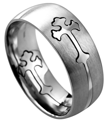 Silver Double Cross Band KingdomWear