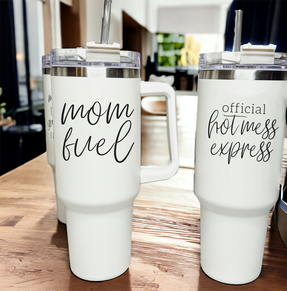 Hot Mess 40oz Tumbler With Lid And Straw - Insulated Travel Cup BandsCo Straps