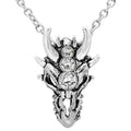 Dragon Skull Necklace With Crystals Gothic Pendant