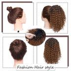 Drawstring Puff Ponytail Afro Kinky Curly Hair Extension Synthetic Clip in Pony Tail African American Hair Extension Short Kinky Curly Pineapple Pony Tail Clip in on Wrap Up-do Hair Extensions for African American Women Stevvex