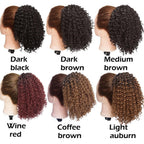 Drawstring Puff Ponytail Afro Kinky Curly Hair Extension Synthetic Clip in Pony Tail African American Hair Extension Short Kinky Curly Pineapple Pony Tail Clip in on Wrap Up-do Hair Extensions for African American Women Stevvex