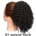 Drawstring Puff Ponytail Afro Kinky Curly Hair Extension Synthetic Clip in Pony Tail African American Hair Extension Short Kinky Curly Pineapple Pony Tail Clip in on Wrap Up-do Hair Extensions for African American Women Stevvex