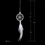 Dream Catcher Cars Rear View Mirror Mini Pure White Small Feather Wind Chimes Wall Hanging Decor Handmade Catcher Feather Wall Hanging Decorations Car Charm Ornament Pendant Stevvex