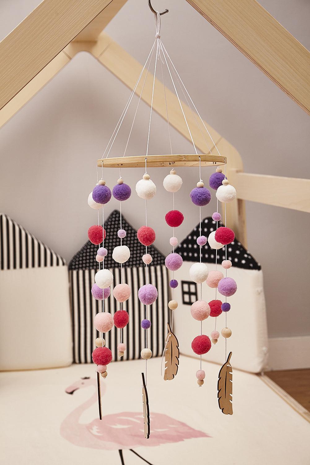 Dream Catcher Decoration Home Wind Chime Bed Bell Children's Girls Room Decor  Newborn Baby Bed Bell Dream Catcher String Pendant Kids Room Decoration Wooden Wind Chime Bed Bell Nursery Crib Bed Bell Baby Bedroom Ceiling Woven Beads Wind Chime Stevvex