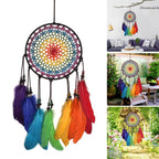 Dream Catcher Handmade Ornaments Wall Decor Handmade Jewelry Wind Chimes Rainbow Feather Dream Catchers For Gifts Wedding Home Decorations Photography As Prop Stevvex
