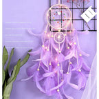Dream Catcher Led Handmade Dream-catcher Traditional Feather Hanging Home Wall Decoration  Night Dream Catchers  Decor Ornament Wall Hanging Wind Chimes For Home Room Decoration Stevvex