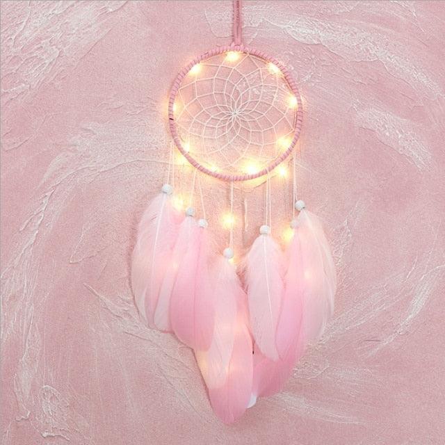 Dream Catcher Led Handmade Dream-catcher Traditional Feather Hanging Home Wall Decoration  Night Dream Catchers  Decor Ornament Wall Hanging Wind Chimes For Home Room Decoration Stevvex